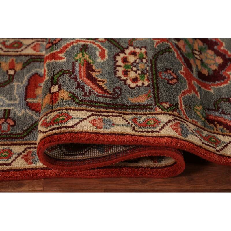 All-Over Floral Heriz Serapi Indian Area Rug Handmade Wool Carpet - 8'0"x 9'11"