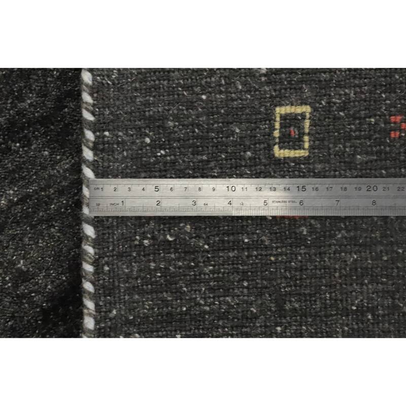 Hand Knotted Oriental 100% Wool Carpet Tribal Animal Pictorial Greys & Charcoal Gabbeh Area Rug - 8' 0'' X 5' 6''