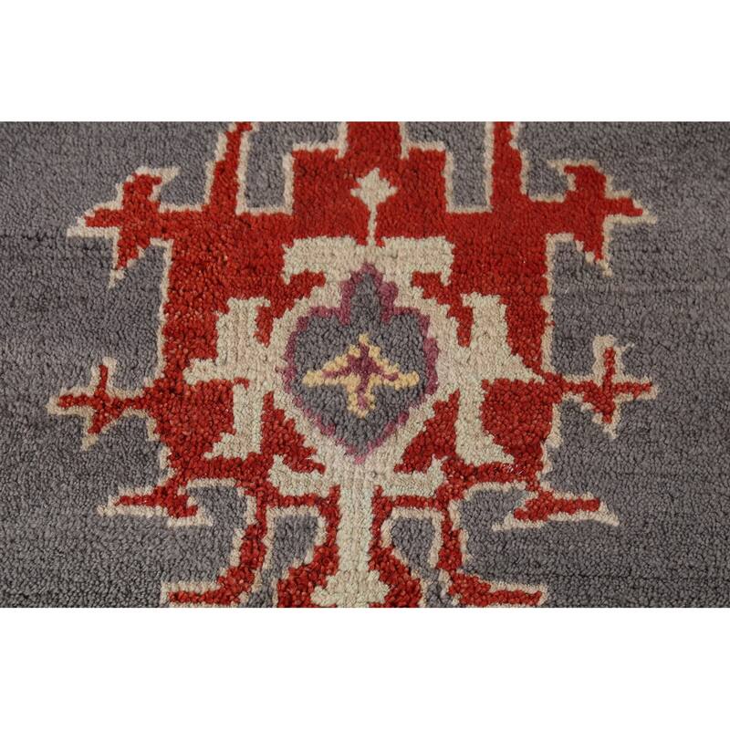 All-Over Grey Oushak Oriental Area Rug Handmade Wool Carpet - 8'11"x 11'10"