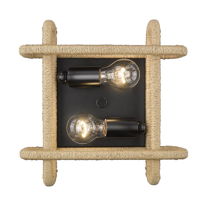 Wry Lighting Camden 2-light Flush Mount in Matte Black