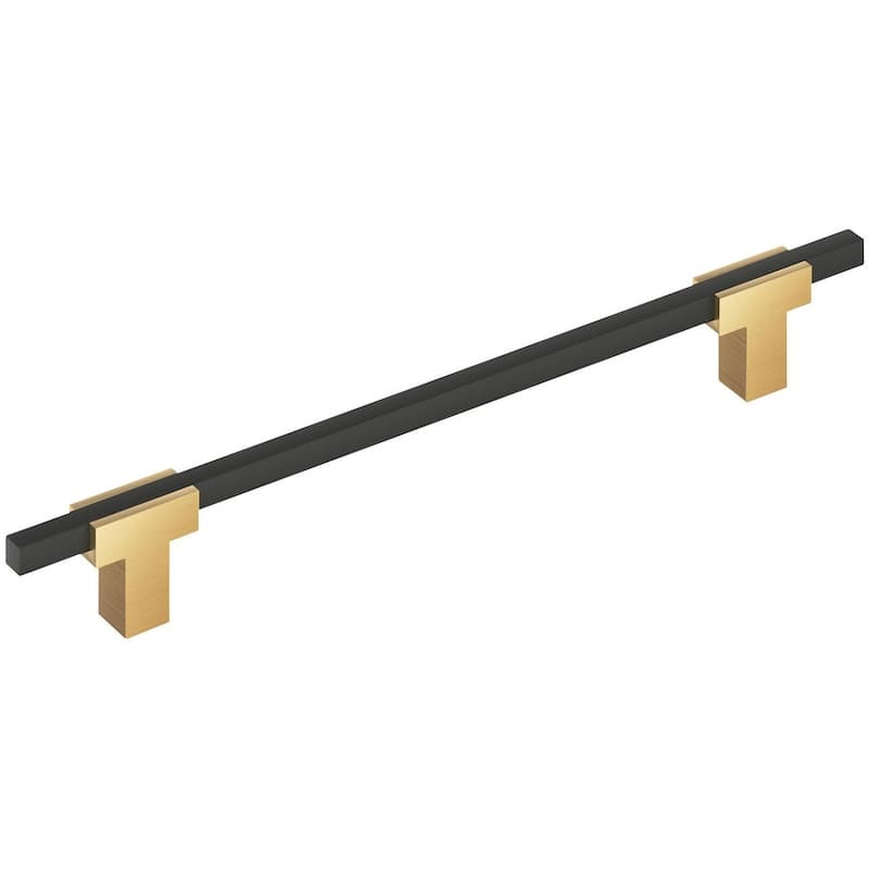 Amerock Urbanite 7-9/16 Inch Center to Center Bar Cabinet Pull - Champagne Bronze / Matte Black