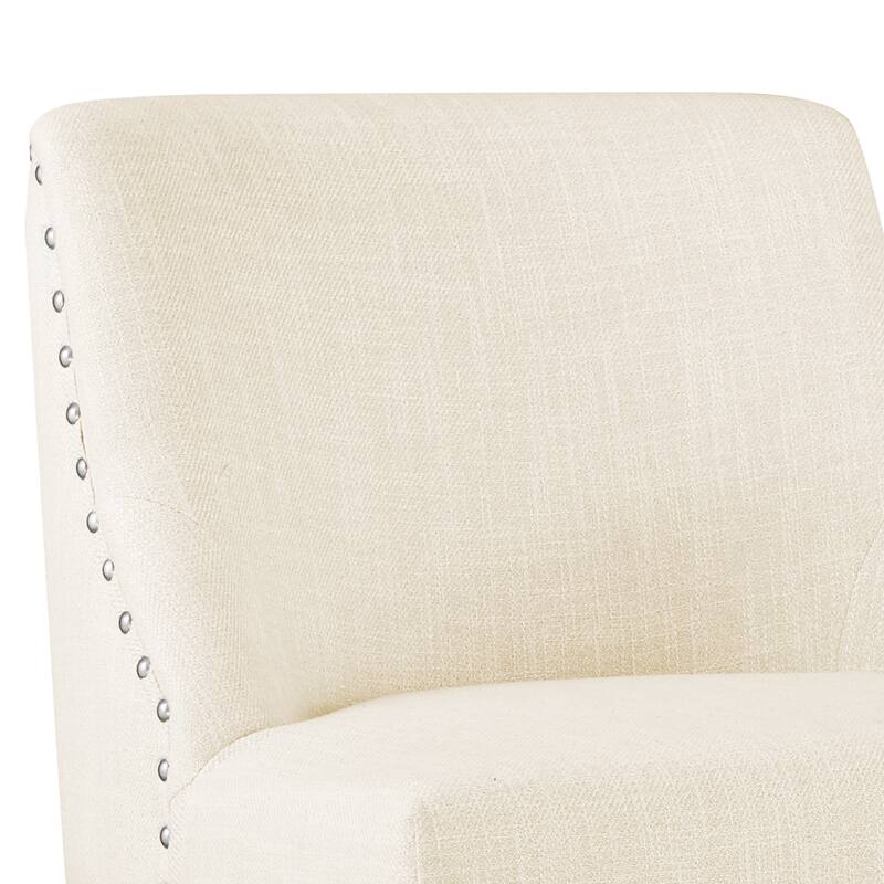 Modern 26 in. H Counter Height Bar Stools Upholstered 360 Free Swivel Counter Stools with Nailhead Trim