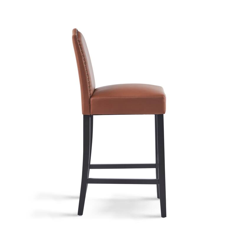 Logan Bonded Leather Backed Barstool (Set of 2) by Christopher Knight Home