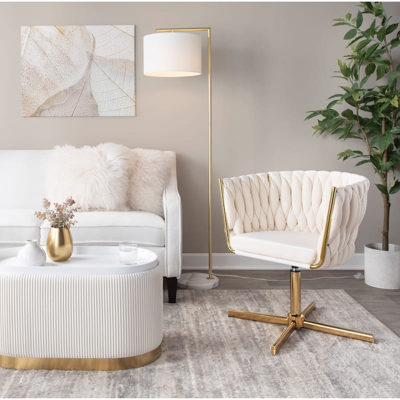 Silver Orchid Braided Erika Swivel Accent Chair
