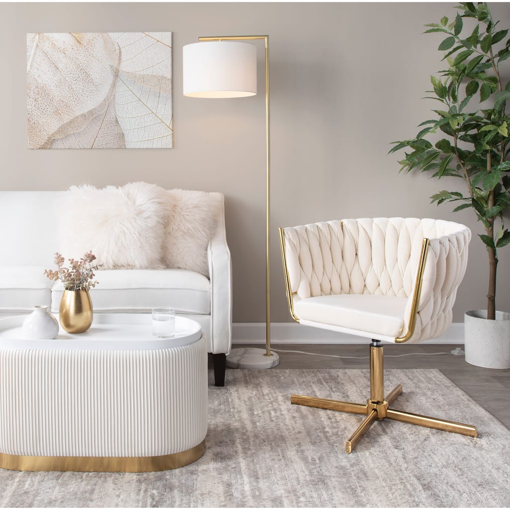 Silver Orchid Braided Erika Swivel Accent Chair