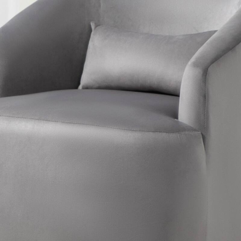 Accent Chair with Barrel-shaped Design and 360 Degree Swivel Feature