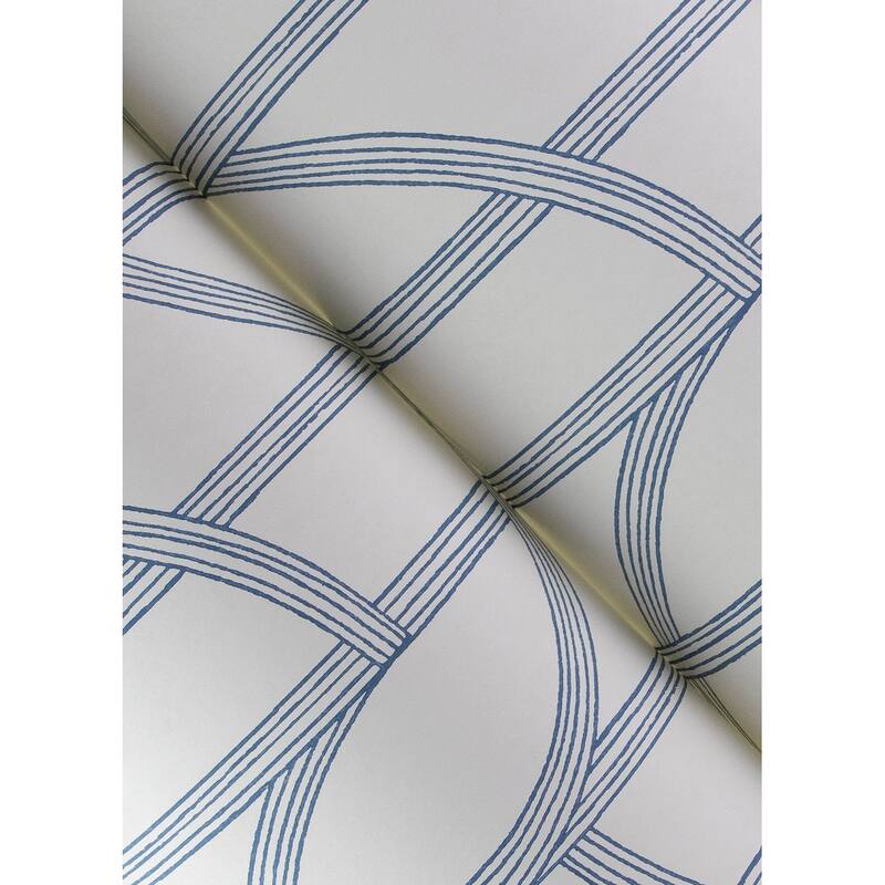 A-Street Prints Salvo Navy Curved Contours Wallpaper