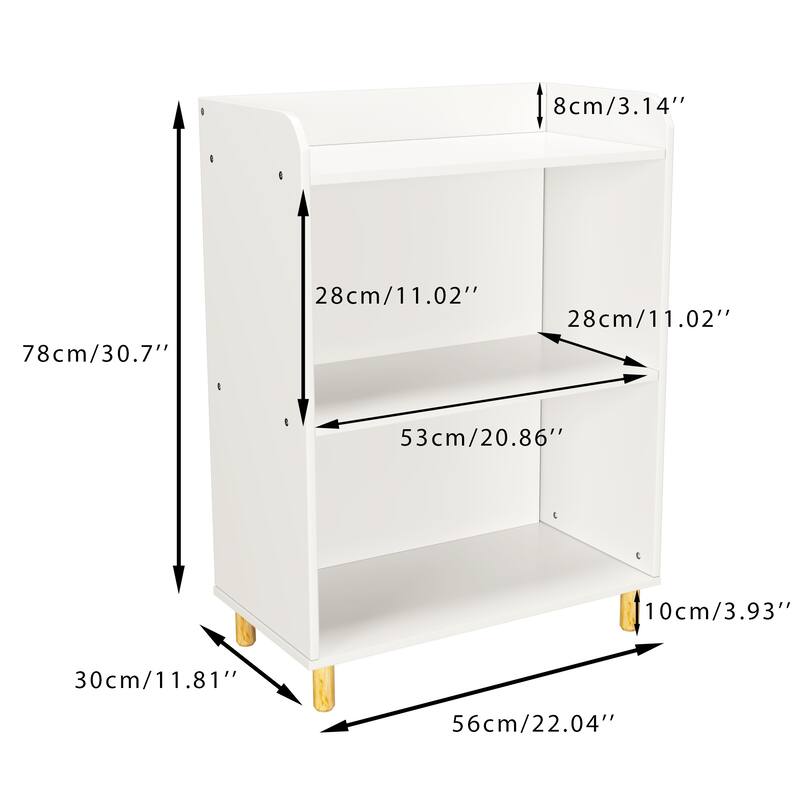 2-in-1 Bookshelf For Toddlers Kids Bookshelves Rack With Toy Storage Organizer Book Unit Storage