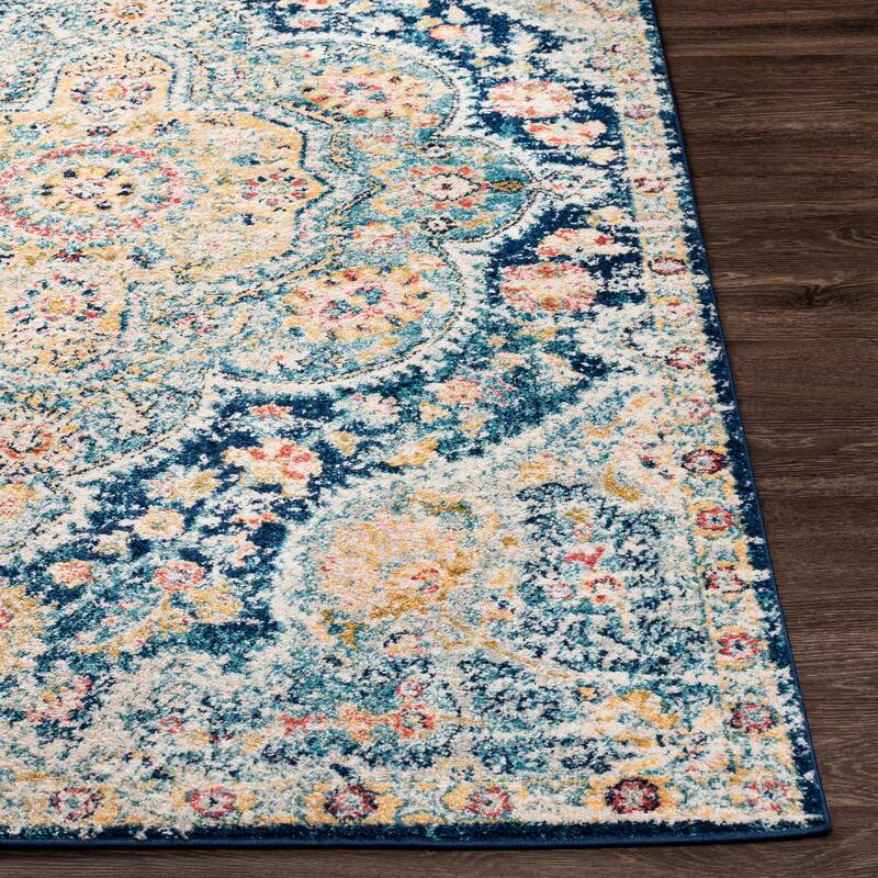 Livabliss Hal Vintage Boho Traditional Pink Medallion Area Rug