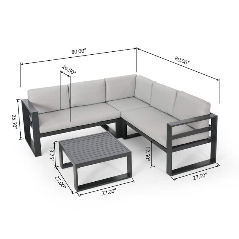 Outdoor Aluminum V Shape Sofa Sectional