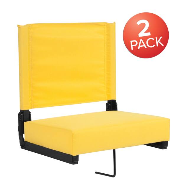 2 Pack 500 lb. Rated Lightweight Stadium Chair-Handle-Padded Seat
