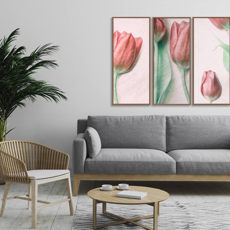 "Red Elegance" Framed 3-Piece Wall Art Set by Delphine Devos