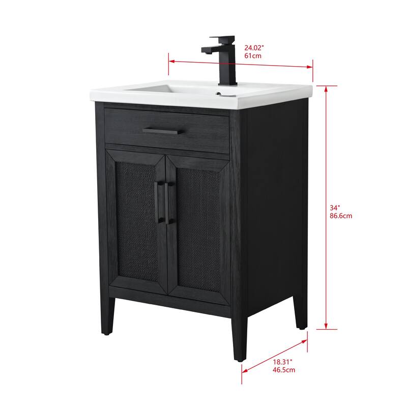 Sudio Design Cove 24" Single Bathroom Vanity - 24" Single Sink