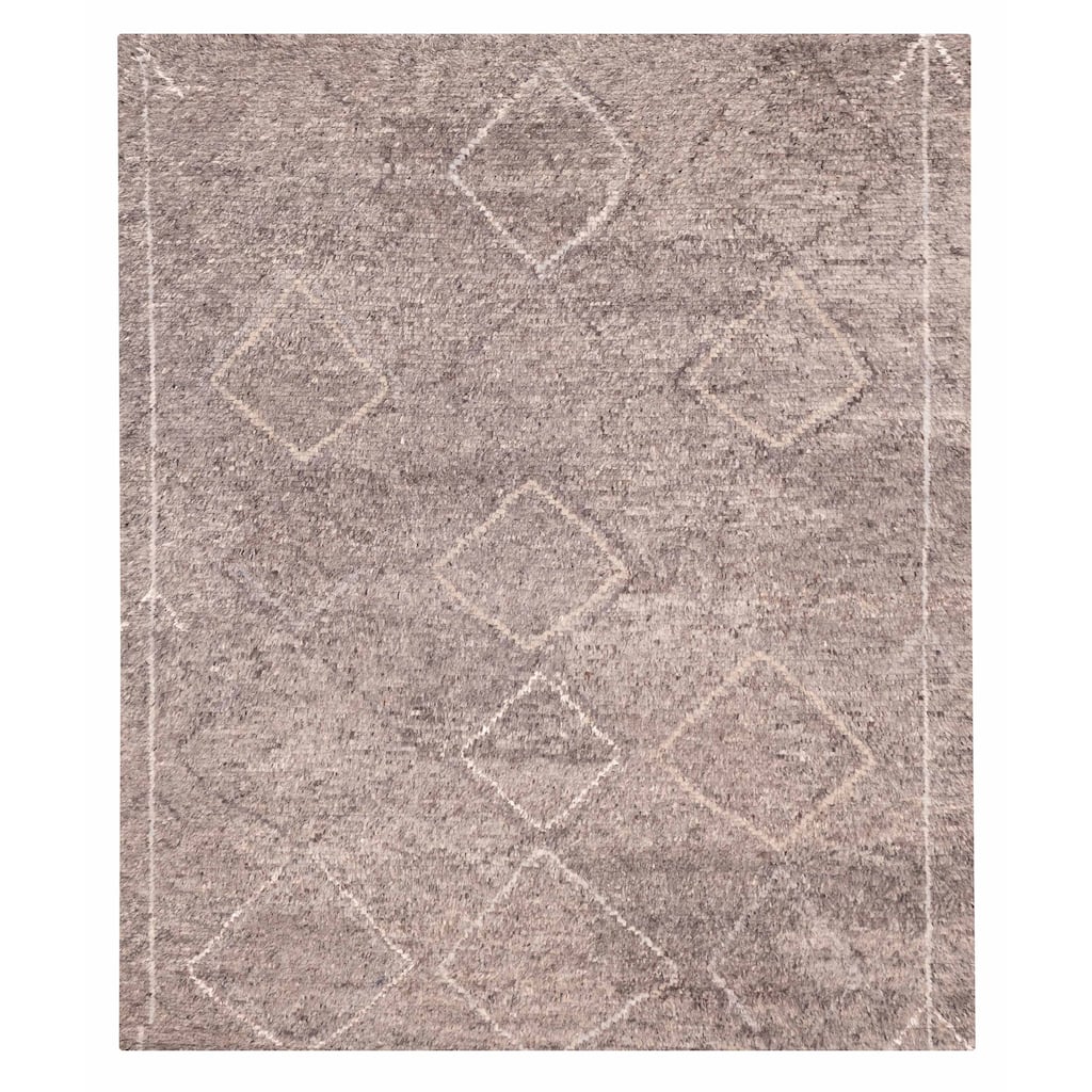 ECARPETGALLERY Hand-knotted Tangier Grey Wool Rug - 8'2 x 10'0