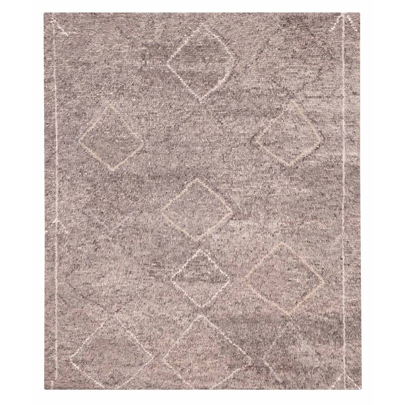 ECARPETGALLERY Hand-knotted Tangier Grey Wool Rug - 8'2 x 10'0