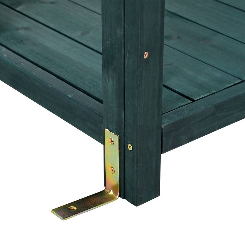 65" Farmhouse Rustic Outdoor Potting Bench