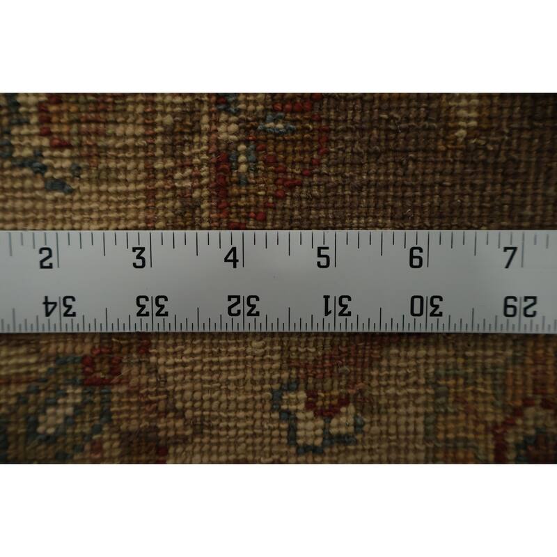 Hand Knotted Oriental 100% Wool Carpet Traditional All-Over Brown Peshawar Area Rug - 3' 2'' X 2' 0''