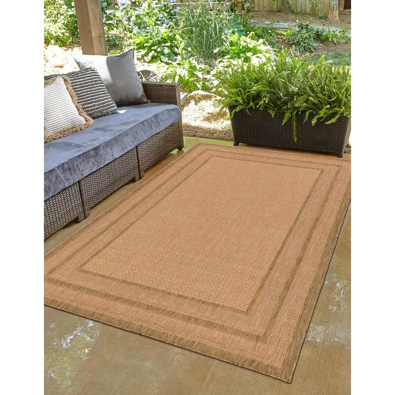 Outdoor Dimension Collection Area Rug - Tan - 6'x9'