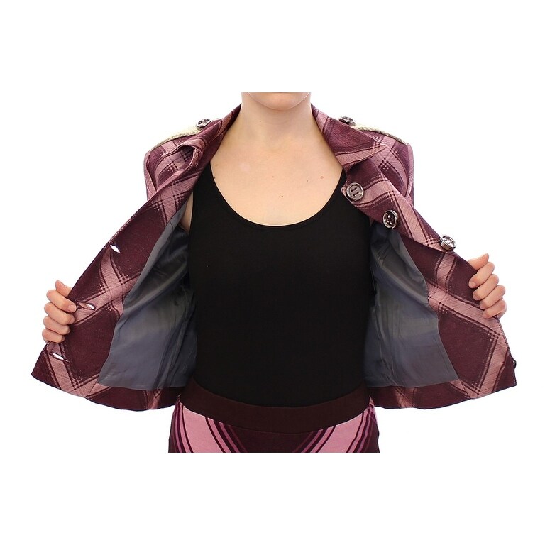 Shop House Of Holland Purple Checkered Blazer Women S Jacket S