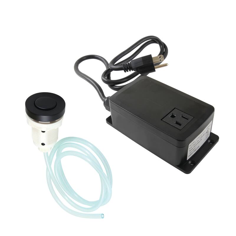 Gourmetier Single Outlet Garbage Disposal Air Switch Kit - Matte Black