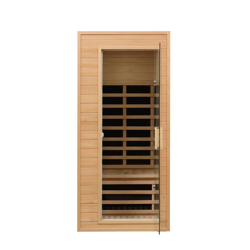 1-Person Sauna with LCD Display, Key Control, Bluetooth and LED reading lights - 34" x 34" x 73"