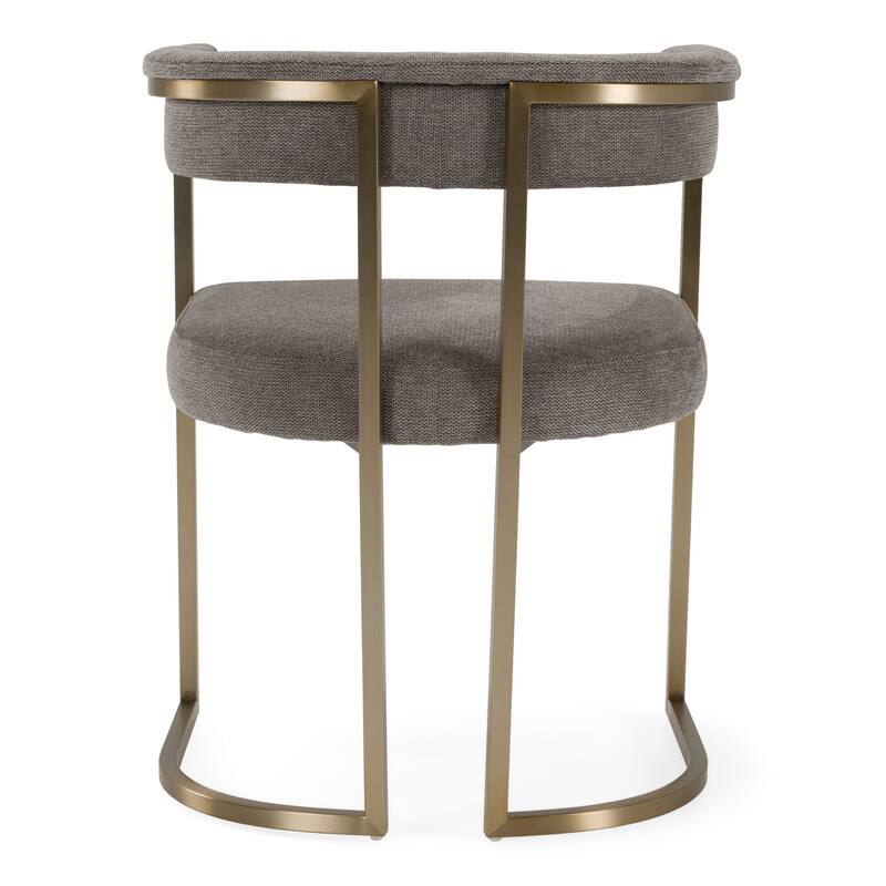 Modrest Byron Modern Grey Fabric & Antique Brass Dining Chair