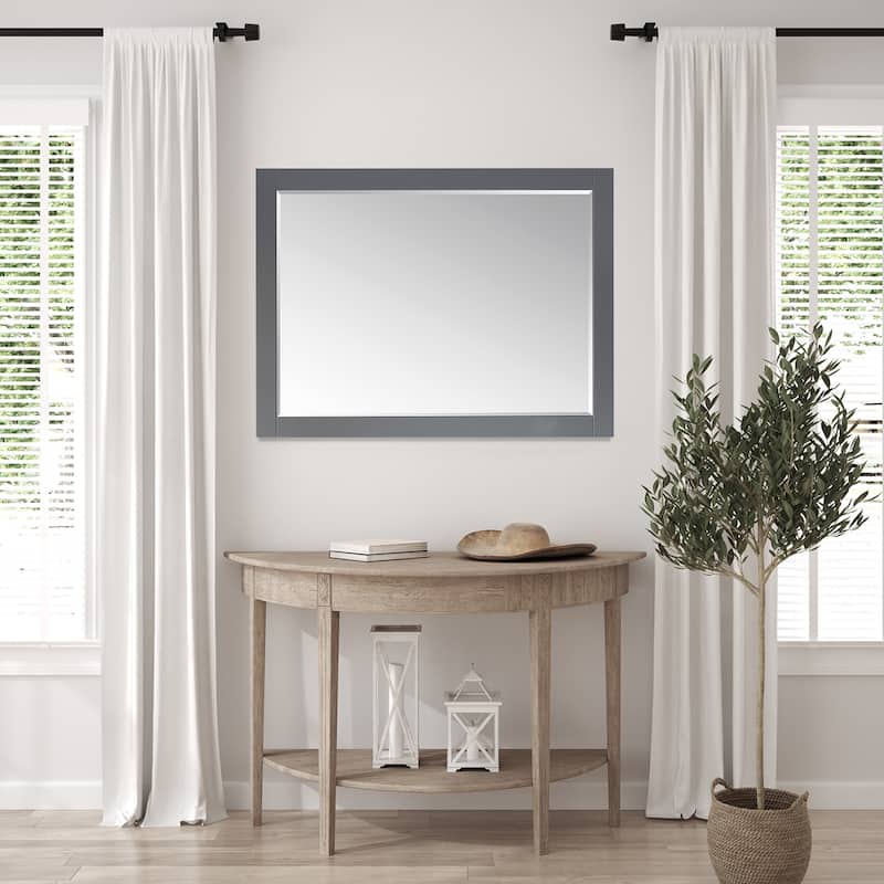 Altair Ivy Rectangular Bathroom Wood Framed Wall Mirror