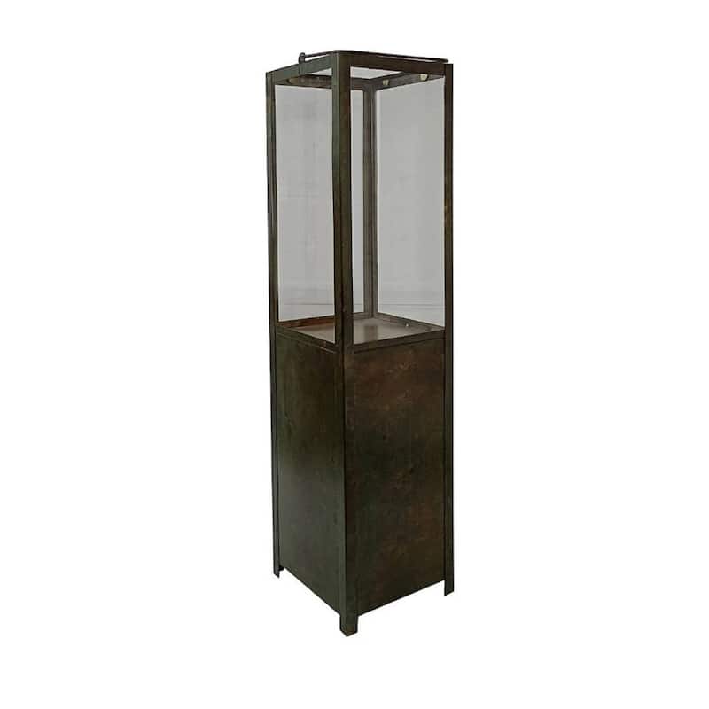 Large Standing Tall Transparent Glass Terrarium with Base- 33.75"