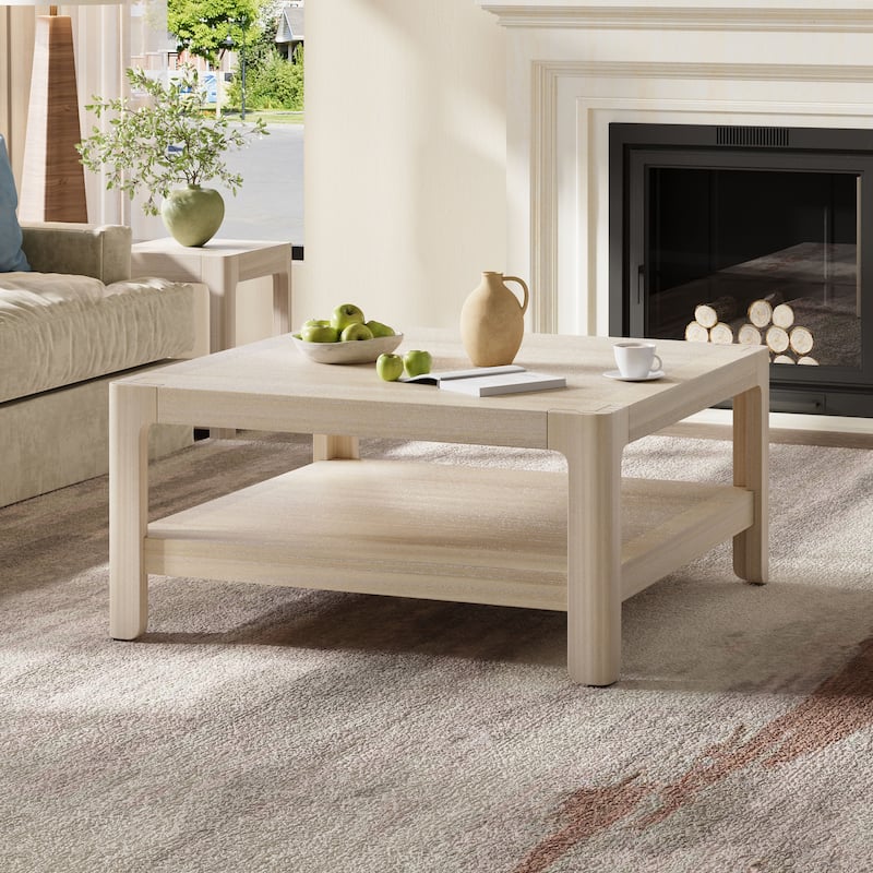 Christopher Knight Home - Modern Farmhouse Wooden Coffee Table with Soft Rounded Profile