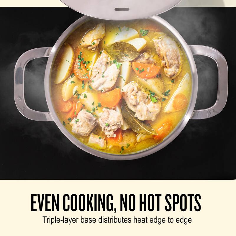 Alva Maestro Stainless Steel Stock Pot - Heavy Duty, Non-Toxic