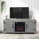 preview thumbnail 39 of 53, 58-Inch Farmhouse Electric Fireplace TV Stand with Storage Cabinets and Adjustable Shelves