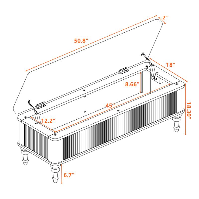 Multi-Functional Storage Ottoman Bench, Storage Bench