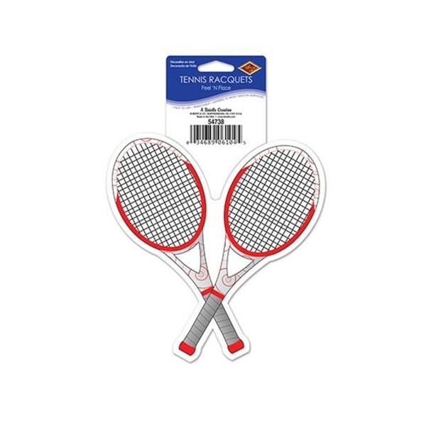 Shop Pack Of 12 Vinyl Tennis Racquets Peel N Place Party