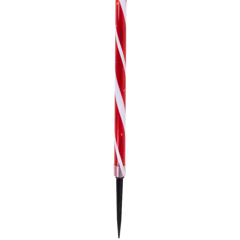 Set of 8 LED Red and White Candy Cane Pathway Markers 28"