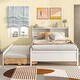 preview thumbnail 10 of 15, Full Bed with Storage Bookcase with Twin Trundle and 3 Drawers White - Full