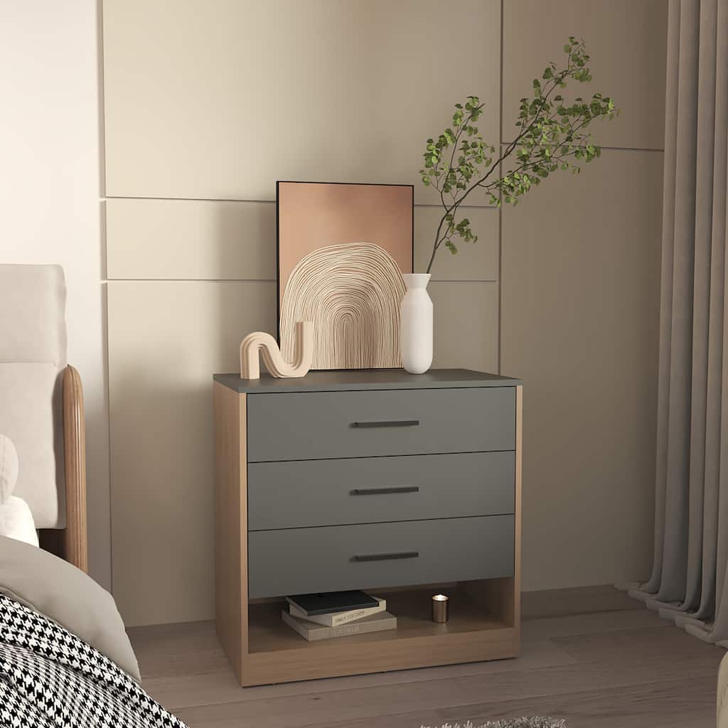 Modern Finish Dresser, 3 Drawers, 1 Shelf with durable materials,FSC Certified CPSIA Compliant