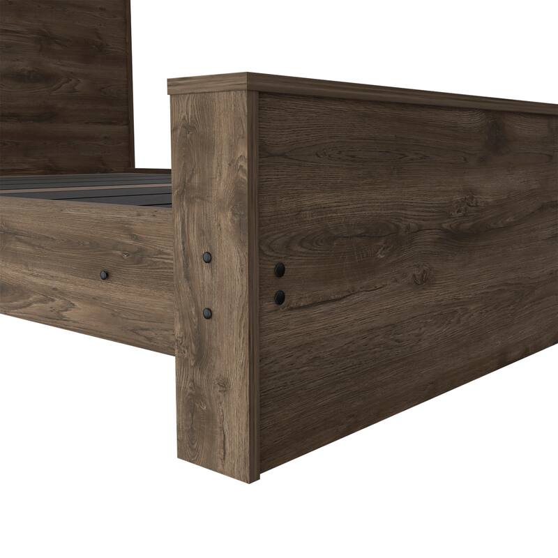 Full Size Engineered Wood Panel Bed Base with Headboard (440 lb Capacity)