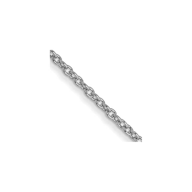 Curata 14k White Gold 10" 1mm Round Open Link Cable Chain Anklet (Lobster-claw)