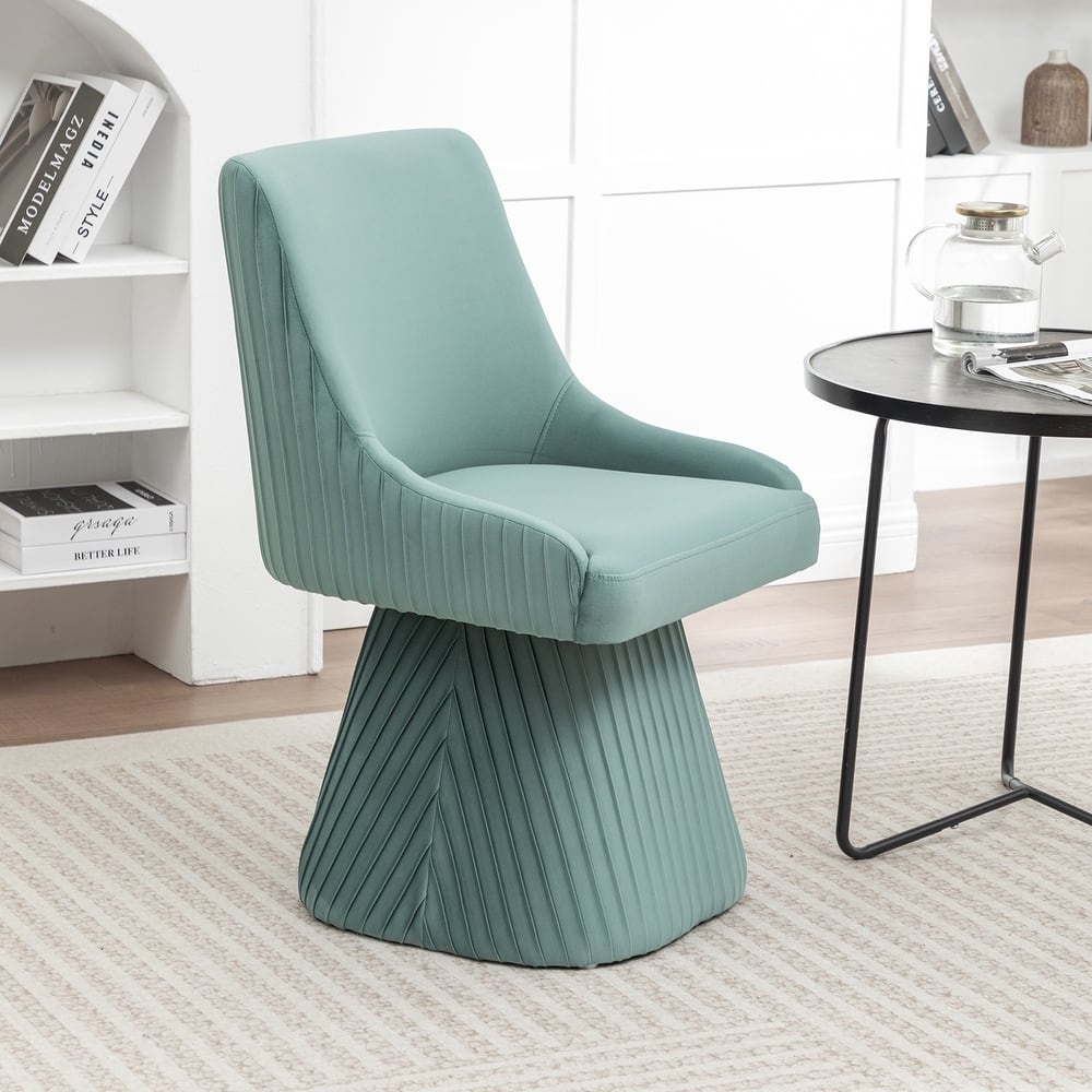 SEYNAR Modern Velvet 360 Degree Swivel Armless Dining chair