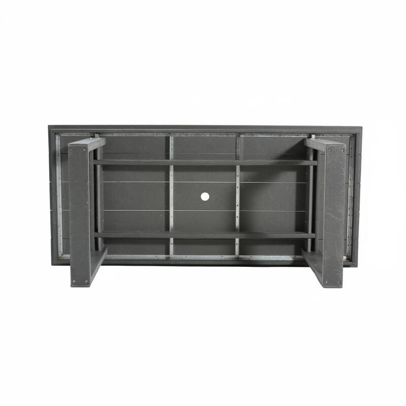 67" HDPE Outdoor Dining & Meeting Table, Weather-Resistant, Seats 6, Space-Saving Chair Slide-In