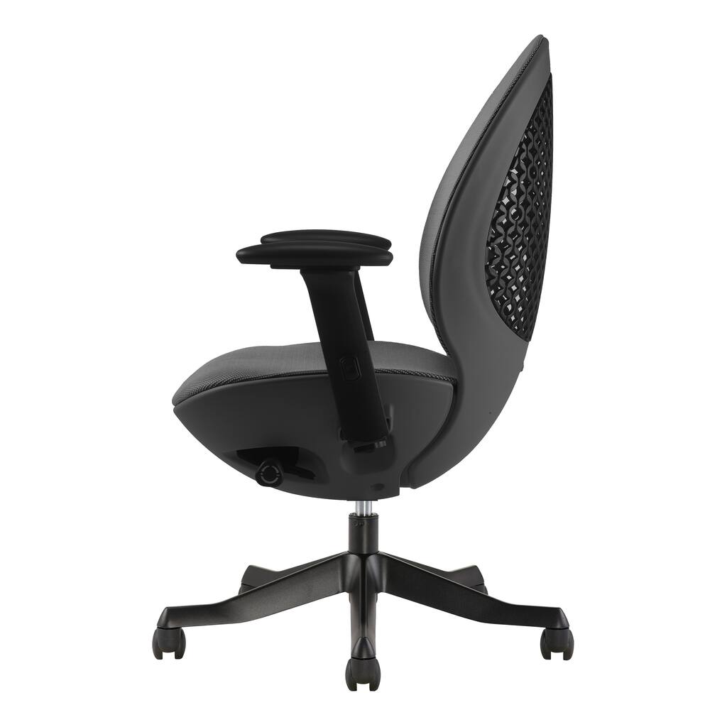 Ergonomic Aesthetic Shell-Shaped Back Height Adjustable Executive Office Chair with 3D Padded Arms and Aluminum Base