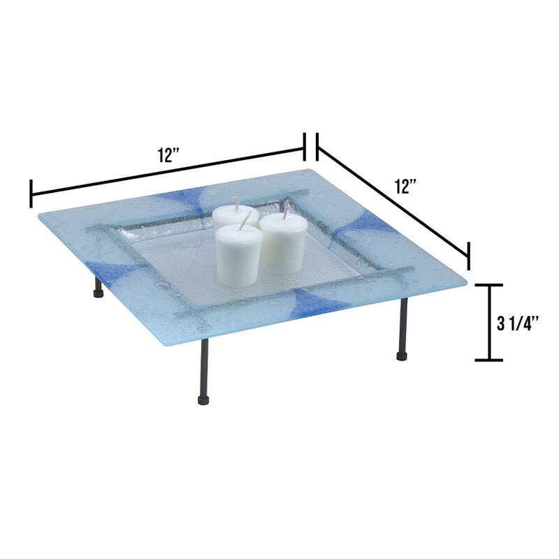 Springdale Lighting Blue Triangle Candle Holder in Blue Finish
