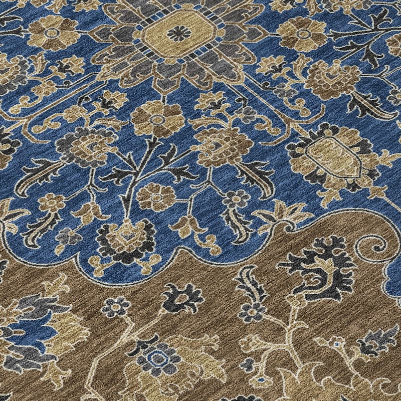 Machine Washable Indoor/ Outdoor Traditional Savannah Chantille Rug