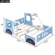 preview thumbnail 5 of 22, Full Size Classic Car-Shaped Platform Kids Bed with Fun Wheels, Sturdy Pine Wood Frame, Easy Assembly for Kids' Rooms, Blue