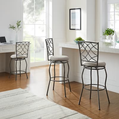 Eric Pewter Metal 24-30-Inch Adjustable Stool (Set of 3)