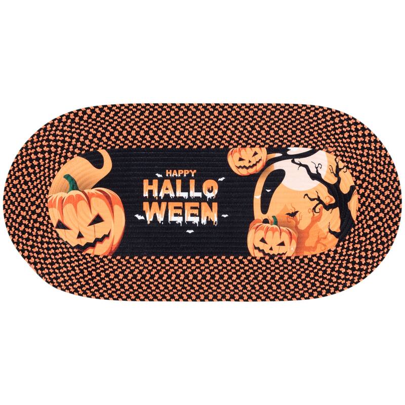 SAFAVIEH Handmade Braided Halloween Poster Efigenia Rug - 1'8" x 4' Oval