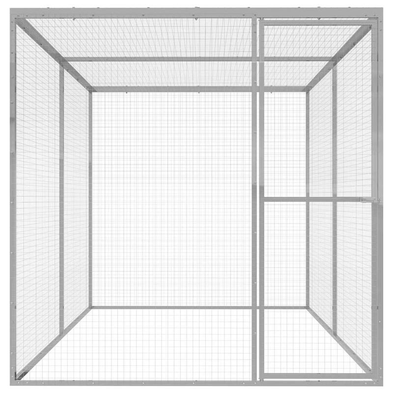 vidaXL Cat Cage Lockable Pet Cat Cage Animal House Outdoor Galvanized Steel