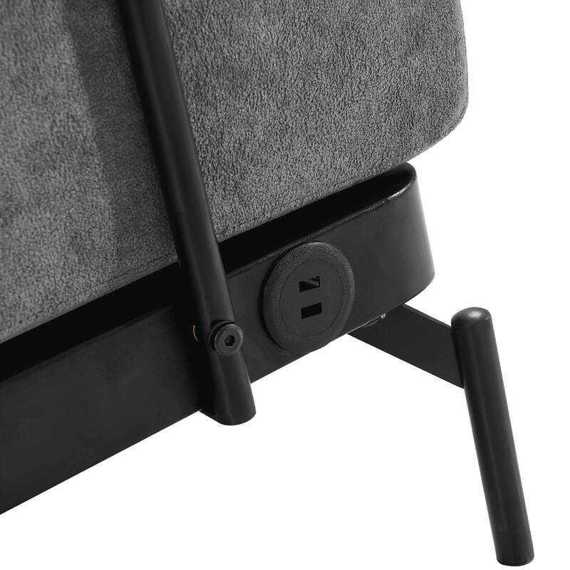 59" Chenille Modern Loveseat Sofa with USB Charging Ports, Cylindrical Armrests, and 440lb Capacity