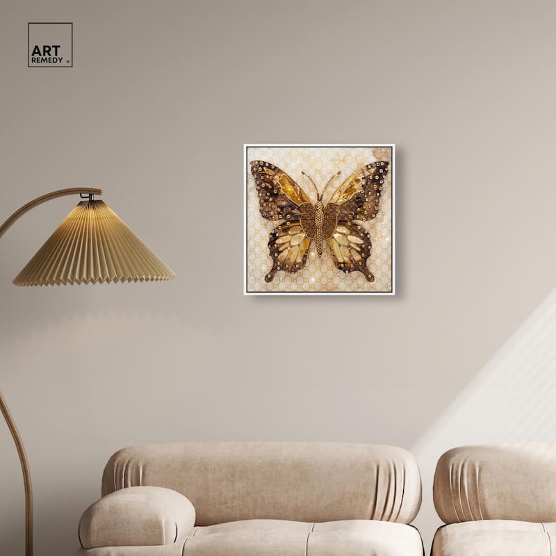 Glittering Elegant Butterfly Canvas by Art Remedy