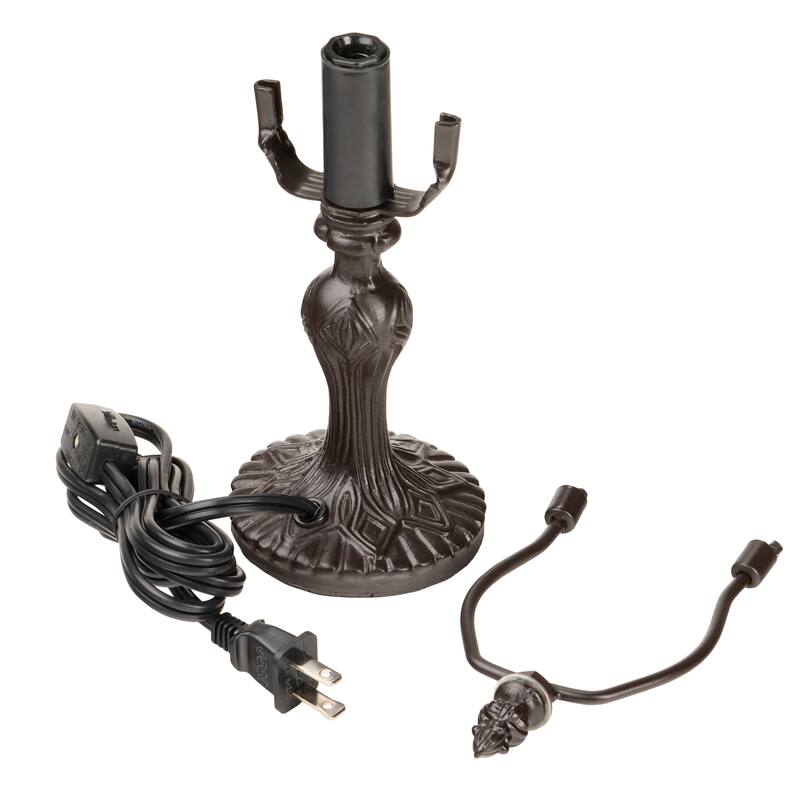 Zola River of Goods Polyresin and Stained Glass Square Shade 12-Inch Accent Lamp Set of Five - 6" x 6" x 12"